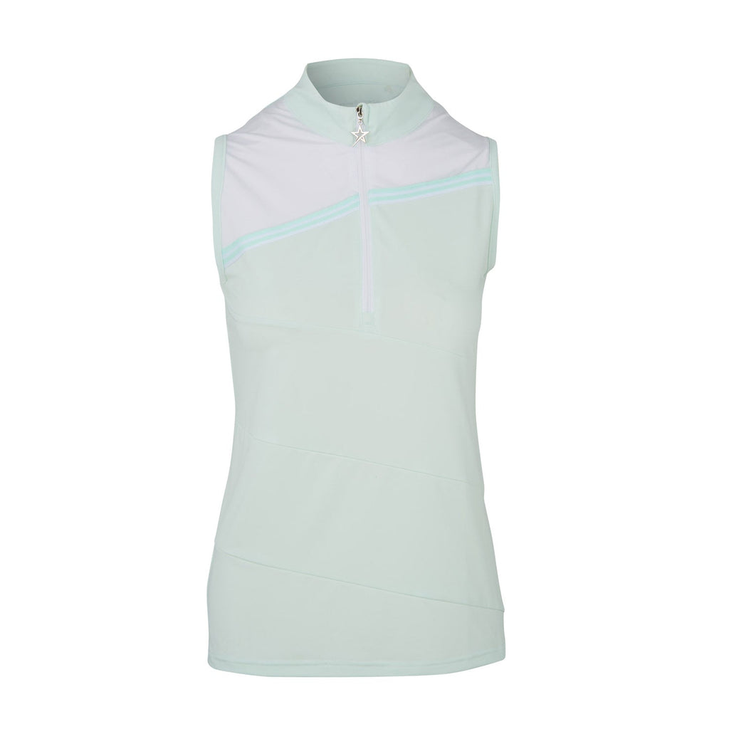 Therese Block Sleeveless Polo Neon Mint